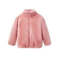 thumbnail image 2 of YMNXA Big Kids Girls Fuzzy Jacket With Pocket Long Sleeve Zip Up Solid Color Soft Warm Coat For Cold Weather Red 3-4 Years, 2 of 7
