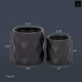 thumbnail image 4 of Urban Trends Ceramic Cylindrical Pot with Wide Mouth and Embossed Diamond Design Body Set of Two Matte Finish White, 4 of 7