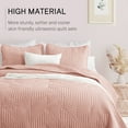 thumbnail image 3 of Exclusivo Mezcla Ultrasonic Twin Quilt Bedding Set, Lightweight Blush Pink Bedspreads Soft Modern Geometric Coverlet Set for All Seasons (1 Quilt and 1 Pillow Sham), 3 of 7