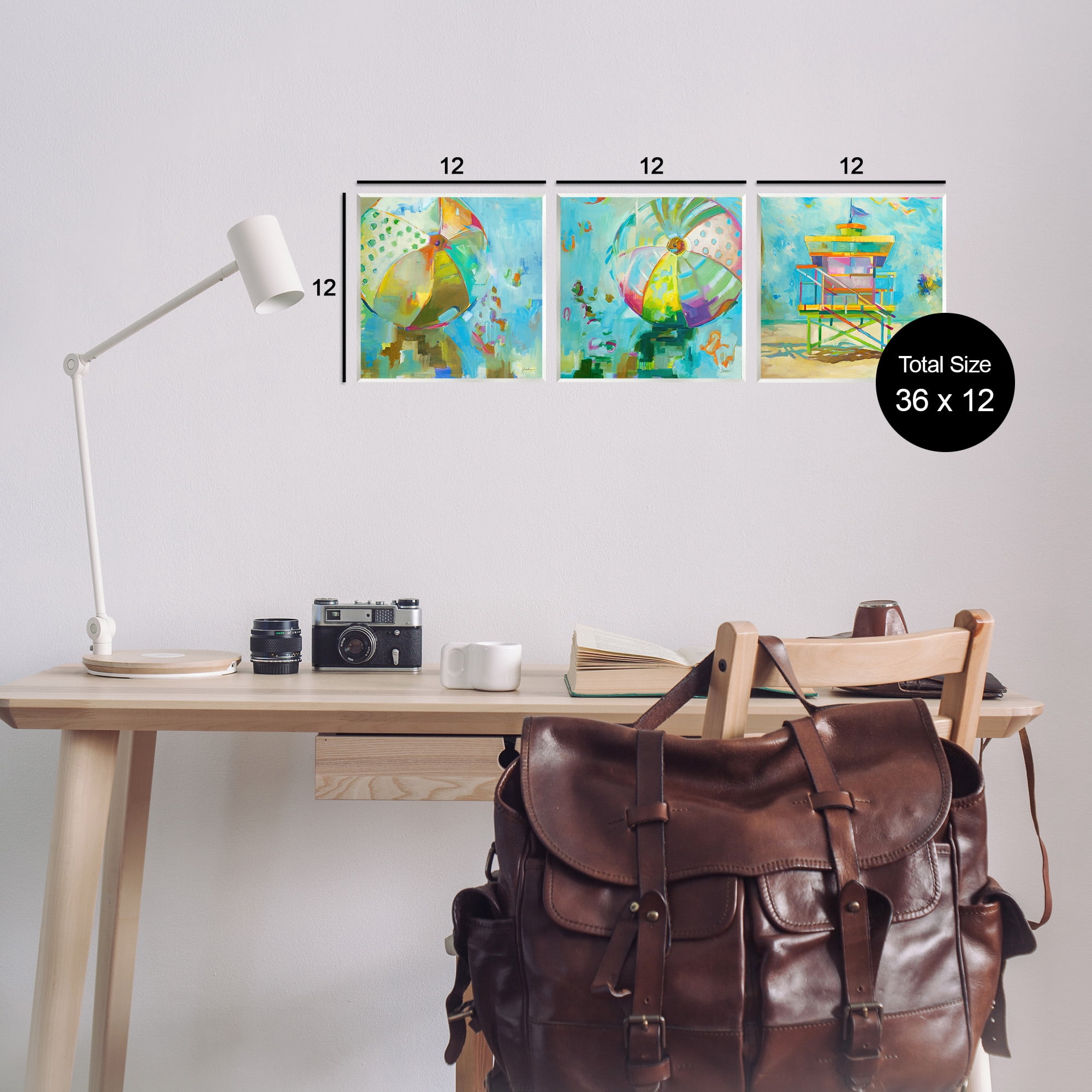 Stupell Industries Abstract Beach Scenes Abstract Painting Unframed Art Print Wall Art, 12 x 12, Set of 3