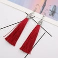 thumbnail image 3 of AYYUFE 1 Pair Bohemian Hook Earrings Artistic Cotton Thread Fringe Design Dangle Earrings Ear Accessories, 3 of 8