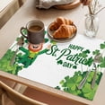 thumbnail image 3 of Happy St. Patrick's Day Placemats Set of 12 Cartoon Green Elf Lucky Shamrock Place Mats Indoor Wipeable Table Mats Washable Dining Table Placemats for Kitchen Holiday Party Home Decor 13x19 Inch, 3 of 9