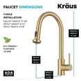 thumbnail image 5 of KRAUS Bolden 2-Function Single Handle Pull Down Kitchen Faucet in Spot-Free Brushed Brass, 5 of 7