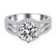 thumbnail image 3 of Anillo de plata s925 con moissanita y diamante Mosan de 2 quilates, anillo de mujer de tres filas de Seiko de moda europea y americana, 3 of 5