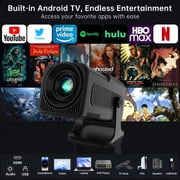 HY320 4K Android 11 Smart Projector,Portable WiFi 6 Bluetooth 5.0 with Auto Keystone Correction,180°Rotatable Home Theater, Outdoor,Gaming