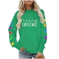 thumbnail image 5 of Lorytime Christmas Womens Crewneck Sweatshirt Fall Letters Print Fleece Shirt Long Sleeve Pullover Tops for Holiday, 5 of 9