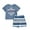Blue, variant on Musuos Little Boys 2 Piece Outfits 18 24M 3 4 5 6Y Letter Print Short Sleeve T-Shirt and Elastic Striped Shorts Set Summer Clothes for Toddler