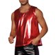thumbnail image 4 of Camiseta sin mangas metálica Inspire Chic para hombre, cuello redondo, brillante, fiesta disco, talla XL, roja, 4 of 6