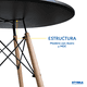 thumbnail image 3 of Mesa Redonda De Madera Estilo Eames 80 cm Styrka Minimalista Color Negro., 3 of 5