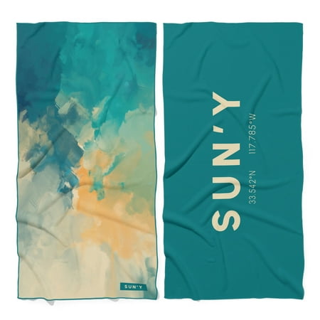 SUN Y Microfiber Beach Towel - Quick Dry  Sand Free  Compact  Large - Laguna
