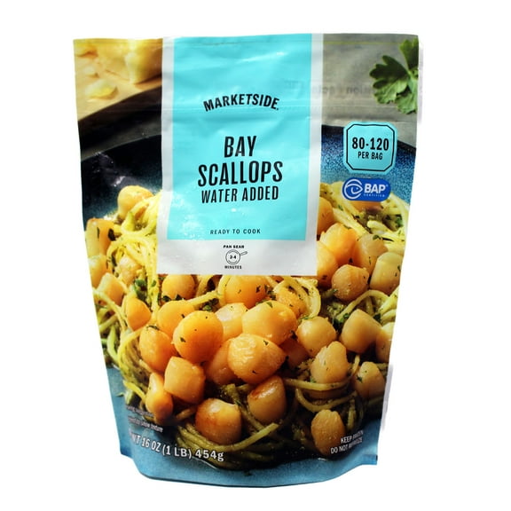 Marketside Frozen Raw Bay Scallops, 1 lb Bag