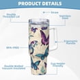 thumbnail image 4 of 40 OZ Polka Dot Ice Bully Cup with Handle Straw Lid, Double Wall Stainless Steel Tumbler Travel Coffee Cup, Red and White Insulation and Cooling Mug for Christmas Birthday Present, 4 of 10