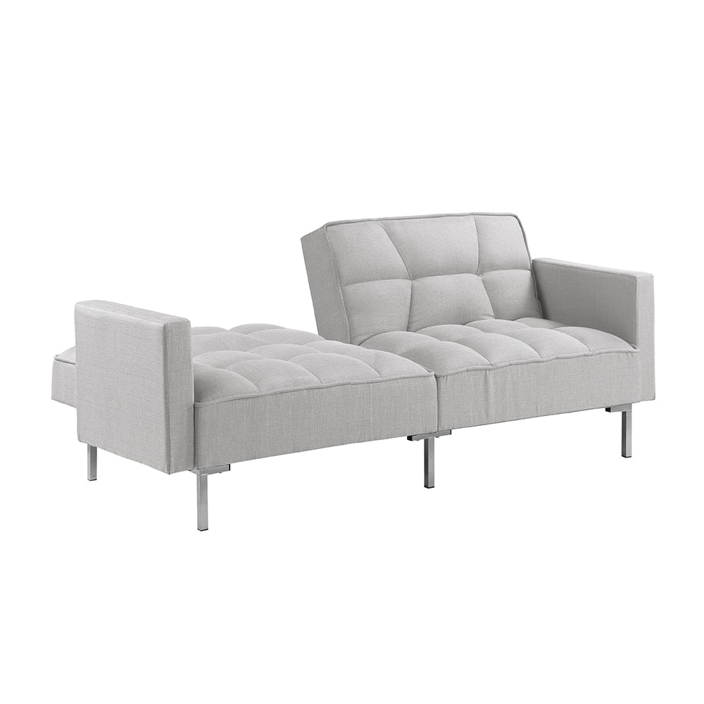 Kepooman Modern Upholstered Convertible Sofa Bed with Armrest for Living Room, Light Grey Kepooman Modern Upholstered Convertible Sofa Bed with Armrest for Living Room, Light Grey