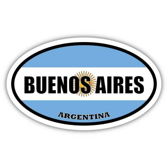 Buenos Aires Argentina Flag Oval Decal Vinyl Bumper Sticker 3x5 inches