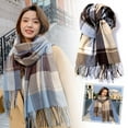 thumbnail image 2 of Classic Plaid Warm Scarf for Women in 2024 Winter Fashionable Student Scarf Suitable for Casual Wear, 2 of 8