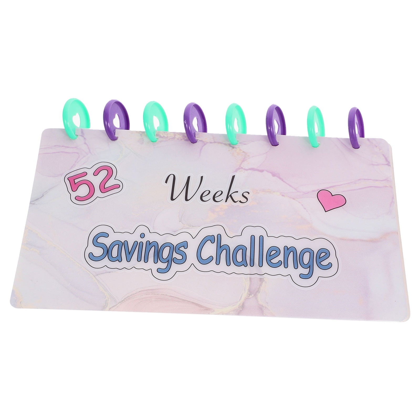 OUNONA Savings Challenge Binder Cash Organizer Marble Pattern Budgeting Binder 1 Set