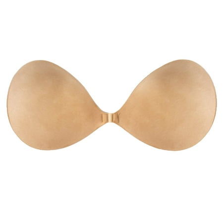 Braza Cleavage Booster 101 - No Show  Invisible Push up Adhesive Bra - Reusable  Strapless Sticky Bra for Women - Beige