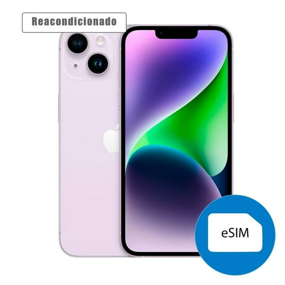 iPhone 14 Apple 128GB eSIM Morado Reacondicionado