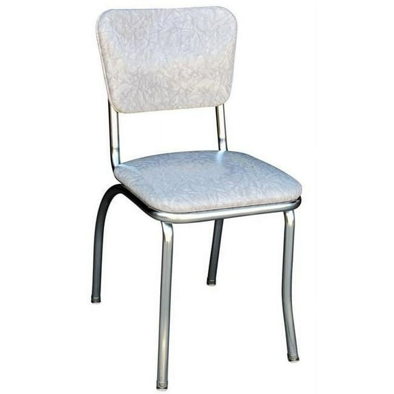 Richardson Seating Corp 4110CIG 4110 Diner Chair -Cracked Ice Grey - with 1 in. Pulled Seat -  Chrome - Cracked Ice Grey