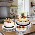 thumbnail image 5 of Juego de 3 piezas para tartas, soportes redondos de metal para tartas, soportes de postre, platos de pastelería, para bodas, eventos, fiestas de cumpleaños, 5 of 5