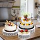 thumbnail image 5 of Juego de 3 piezas para tartas, soportes redondos de metal para tartas, soportes de postre, platos de pastelería, para bodas, eventos, fiestas de cumpleaños, 5 of 5