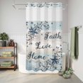thumbnail image 6 of No Hook Shower Curtain, Vintage Farmhouse Shower Curtains for Bathroom with See Through Top Window, Blue Country Texas Star Vines Wooden Waterproof & Washable Bath Curtain Stand Up Stall 36"x72", 6 of 9