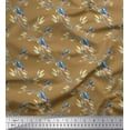 thumbnail image 1 of Soimoi Cotton Voile Fabric Branch,Leaves & American Goldfinch Bird Print Fabric by The Yard 56 Inch Wide, 1 of 1