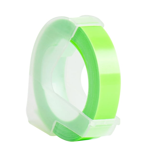 Lifcasual 3D Embossing Label Maker Tape, 3/8 Inch x 9.8 Feet, Fluorescent Green, 1 Count