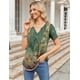 thumbnail image 4 of Blusa tipo túnica Zeagoo Boho para mujer, manga corta, cuello en V, estampado floral, 4 of 6
