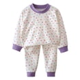 thumbnail image 3 of Toddler Girls Pajama Sets - Snug Fit Long Sleeve Shirring Sleepwear, Soft Breathable Kids Pjs,6-12 Months 12-24 Months 2t 3t 4t 5t 6t 7t 8t 9t Children(Purple,2-3 Years), 3 of 7
