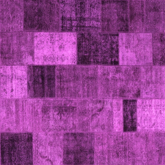 Ahgly Company Indoor Square Patchwork Pink Transitional Area Rugs, 4' Square