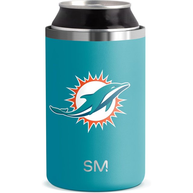 Simple Moderne sous Licence Officielle NFL Miami Dolphins Cadeaux pour Hommes, Femmes, Papas, Fête des Pères / Glacière Isolée de Type Ranger pour Canettes Standard de 12 Oz - Bière, Seltzer et Soda