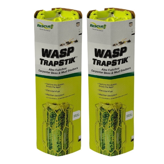 RESCUE! Wasp Trap Stick, Wasp and Yellowjacket Catcher, 2 Pack