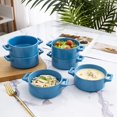thumbnail image 4 of Bruntmor Blue Ceramic Ramekin Set 6 Plates 10 Oz Porcelain Skillet, 4 of 10