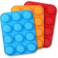 thumbnail image 5 of 3-Pack Set: 12-Cup Silicone Muffin Pan - Food Grade, Non-Stick Baking Cups for Cupcakes & Eggs, Red, Blue, Orange, 5 of 8