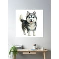 thumbnail image 2 of Cute Siberian Husky Puppy Dog Breed Poster Wall Art, Modern Wall Decor, 16x16 UNFRAMED, 2 of 3