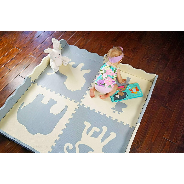 60*60cm Wooden Puzzle Mat Interlocking Foam Soft Floor Splicing Children's  Crawling Mat Baby Play