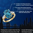 thumbnail image 2 of Gem Stone King 18K Yellow Gold Plated Silver London Blue Topaz and Lab Grown Diamond Engagement Ring for Women | 7.20 Cttw | Oval 14X10MM | Gemstone November Birthstone | Size 9, 2 of 6