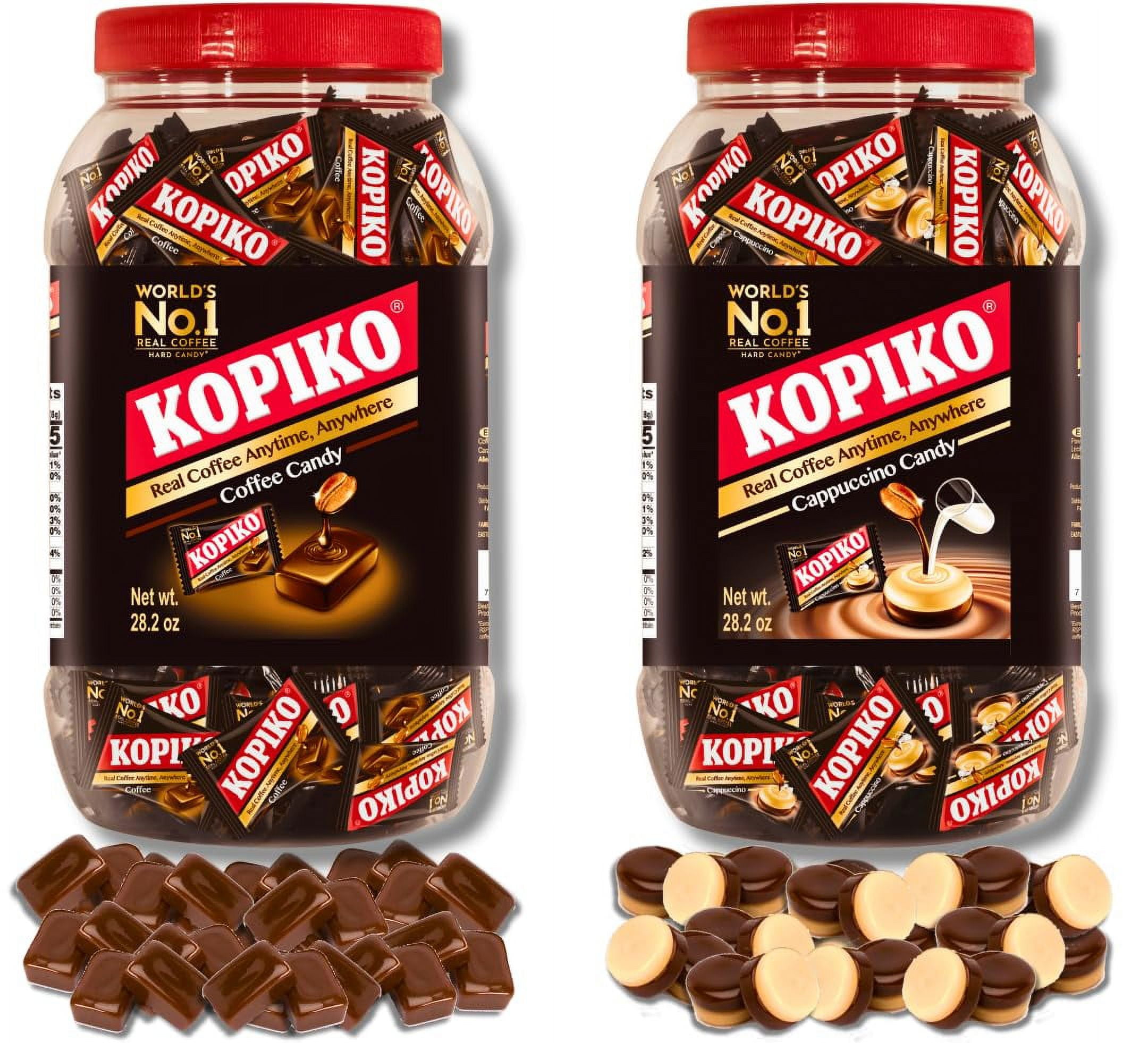 Kopiko, Cappuccino Candy Jar, 28.2oz, Pack of 2, Coffee Bean