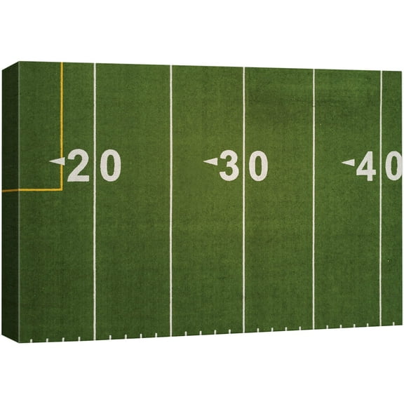 wall26 Canvas Print Wall Art Numbered Synthetic Turf Football Field Sports Athletes Photography Realism Contemporary Scenic Urban Multicolor Ultra for Living Room, Bedroom, Office - 12"x18"