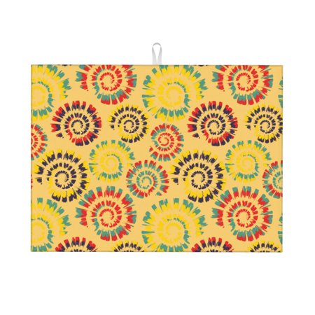 

Jgfou Colourful Tie Dye 1 Print Dish Drying Mat Large Dish Drying Mats for Kitchen Counter Easy Clean Dish Mat Kitchen Drying Mat 18 x24