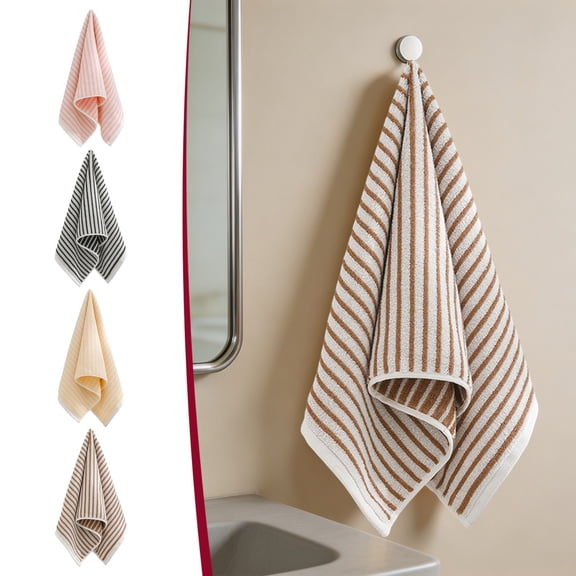 Hand Towel for Bathroom 13 x 29 Inch Quick Dry Absorbent Kitchen Hand Towels Striped Cotton Hand Towels Soft Bath Towel Set for Swimming, Pool