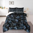thumbnail image 2 of Manfei Blue Butterfly Print Bedding Comforter Set, Romantic Blossoms Flower Twin Comforter Sets, Vintage French Style Bedding Set, Super Cozy Room Decor, 2-Piece, 2 of 8
