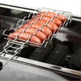 thumbnail image 4 of Sausage Barbecue Grilling Basket, Hot Dogs Metal Sausage Rack Grill Mesh Clip Holder Picnic Kitchen Tools BBQ Basket for 6 Sausage, 4 of 5