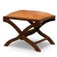 thumbnail image 1 of Carter Mid-Century Modern Square Solid Wood Ottoman in Tan, 1 of 3
