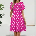thumbnail image 2 of Cute Ghosts Halloween Themed Pink Pattern Short Sleeve Dress Women Summer Evening Dresses Ladies Sundress, 2 of 7