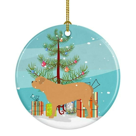 Dogue De Bordeaux Merry Christmas Tree Ceramic Ornament