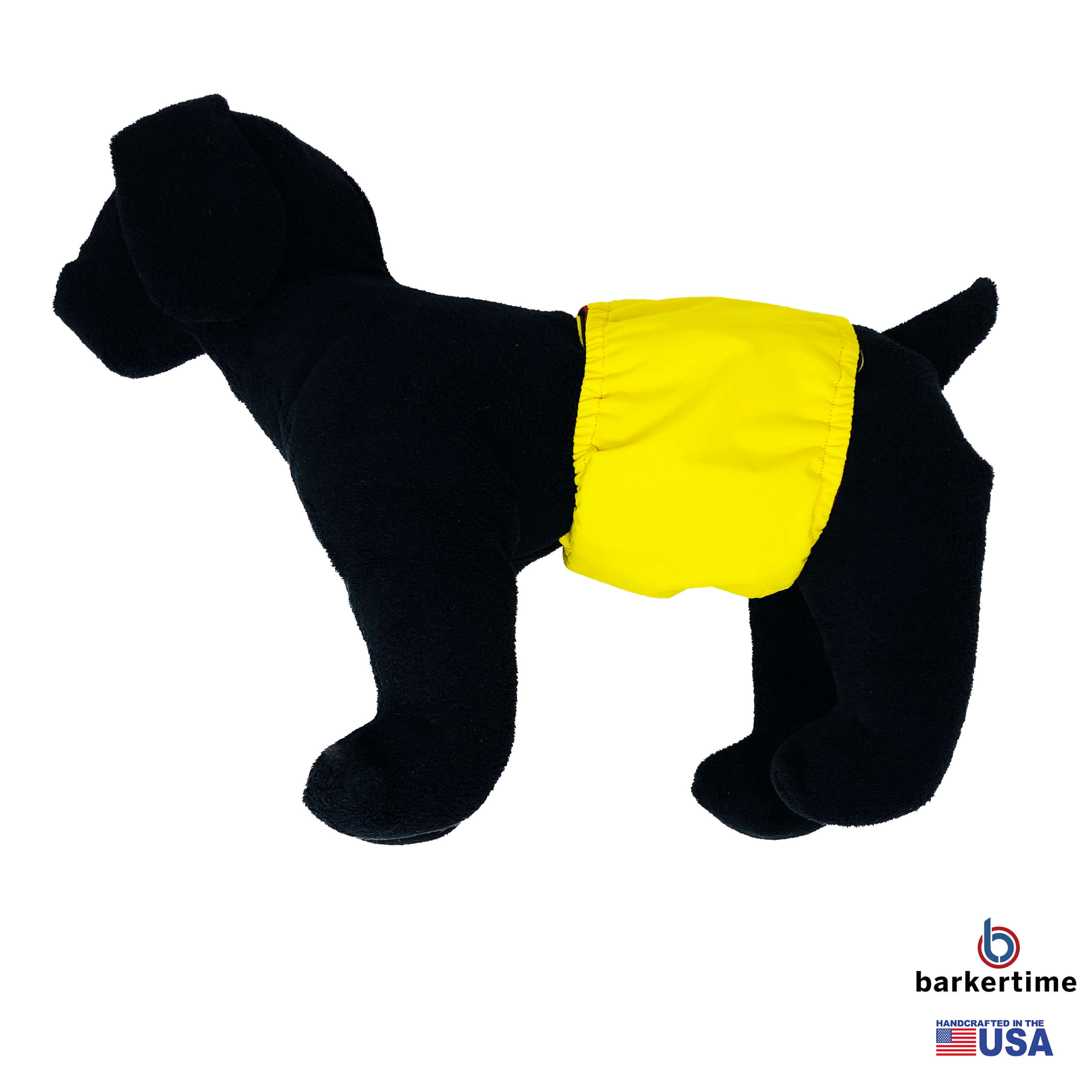 Barkertime Lemon Yellow Waterproof Washable Dog Belly Band Male Wrap - Made in USA