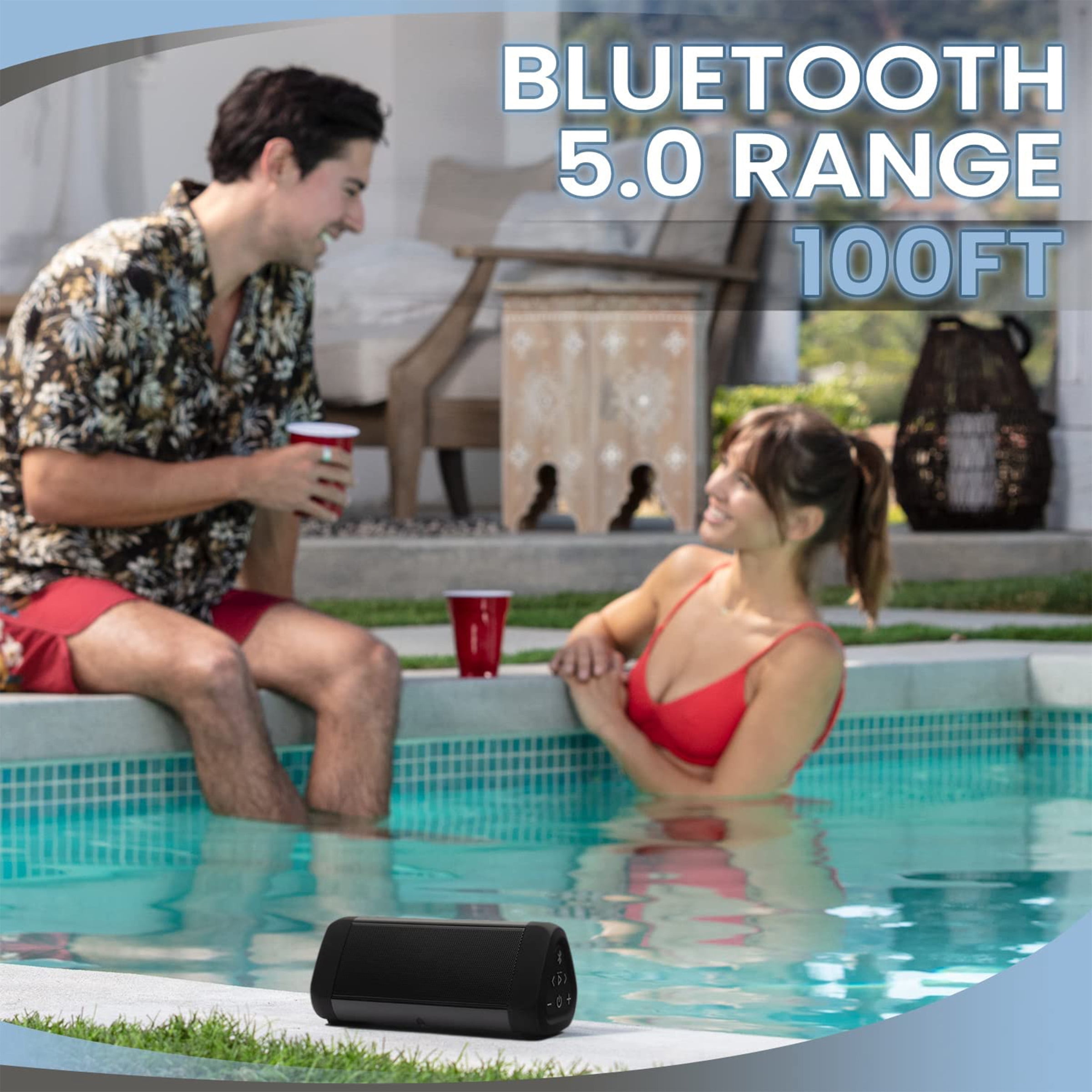 Oontz Angle 3 ULTRA Bluetooth Speaker 2-Pack - Waterproof Speakers, Black