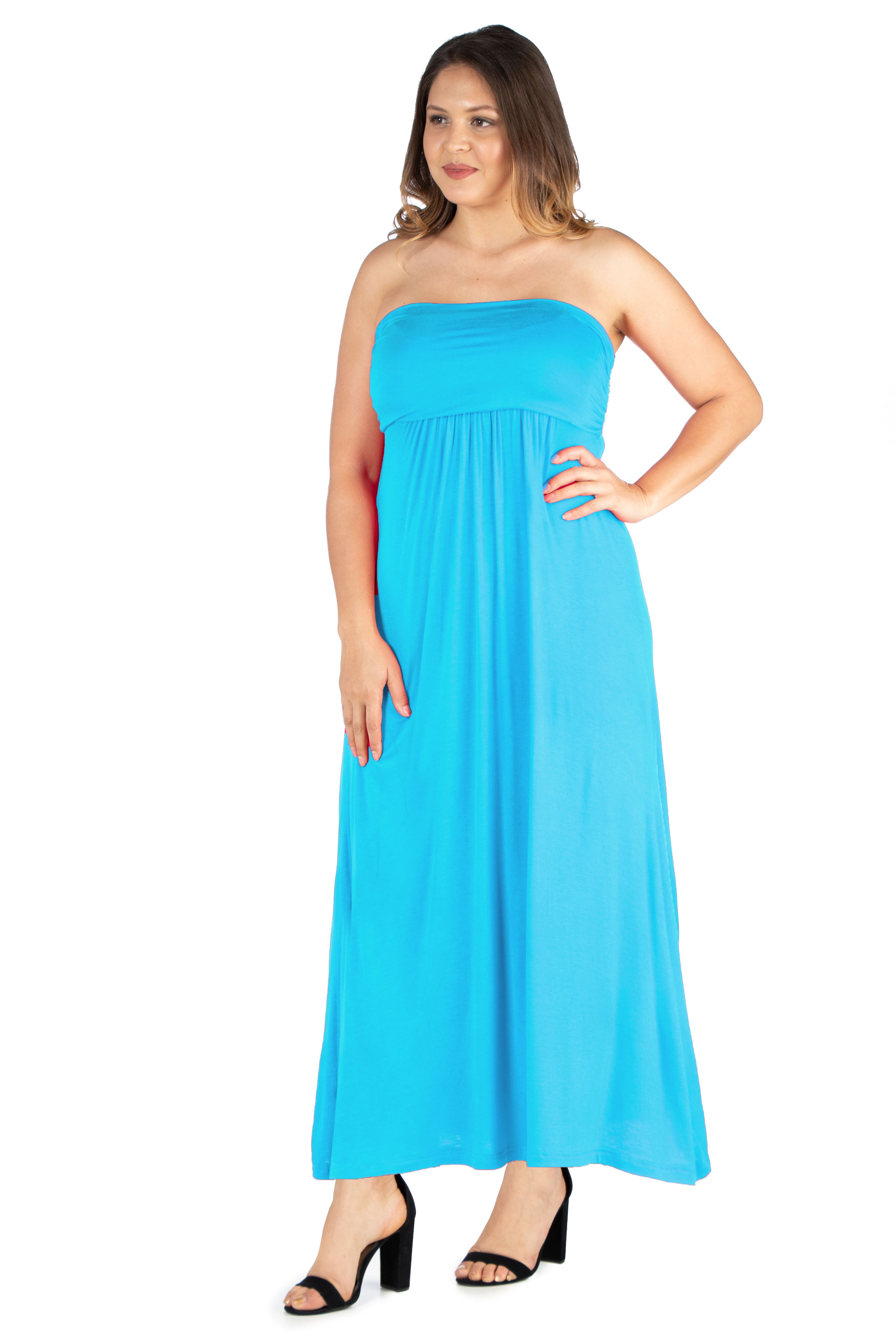 Women’s Plus Size Strapless Maxi Dress